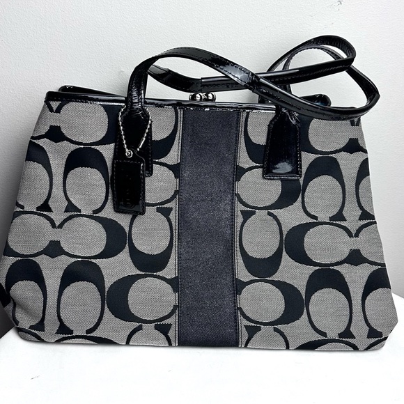 Coach H069-F13533 Black and Gray Satchel - Picture 1 of 4